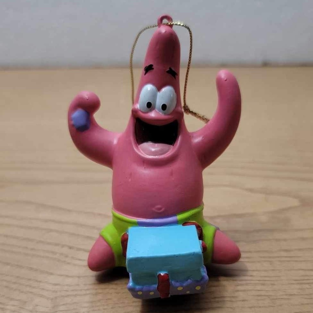 Vintage SpongeBob Patrick Star Christmas Tree Ornament Viacom Opening Gift 2003